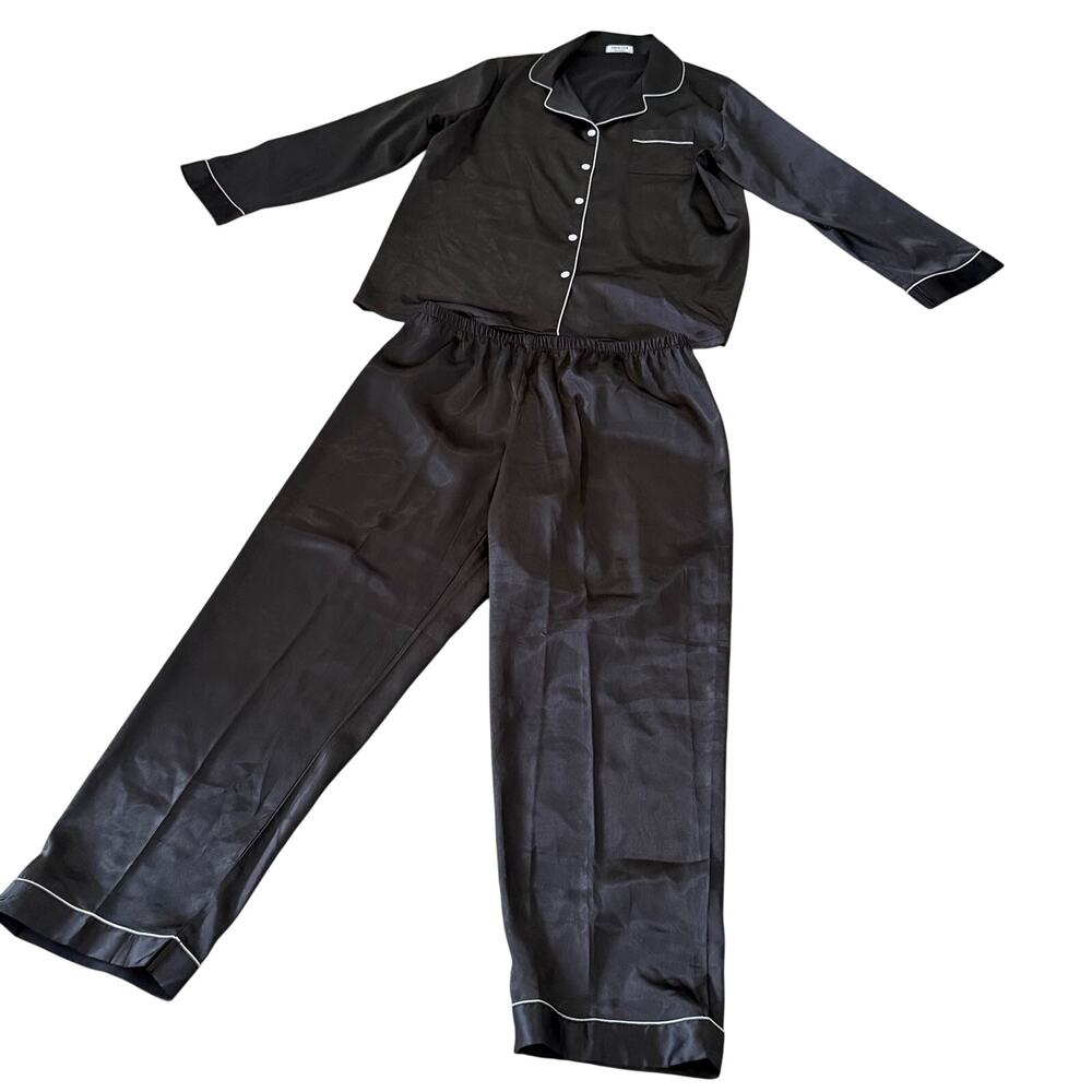 Ekouer pajamas sz L silky soft lightweight nighttime comfy cozy winter button up